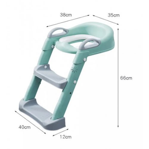 Potty Training Toilet Seat With Step Ladder, Green