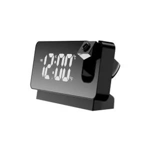 180&deg; Digital Led Display Time Projector Alarm Table Clock - 5v - 0.5a Battery Charging