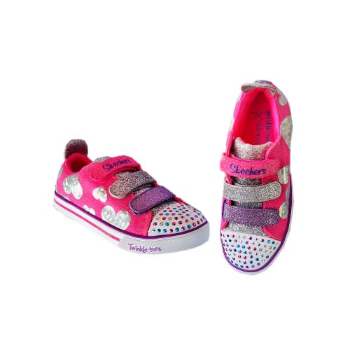 Girls Bling Studded Twinkle Toes Light Up Sneakers- Pink