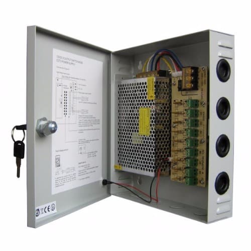 4-Channel Fused 12V DC CCTV Power Supply - Metal