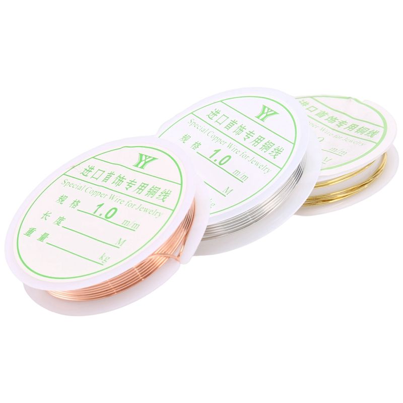 3 18 Gauge Jewelry Copper Tarnish Resistant Jewelry Beading Wire for Jewelry Making Supplies & Crafting