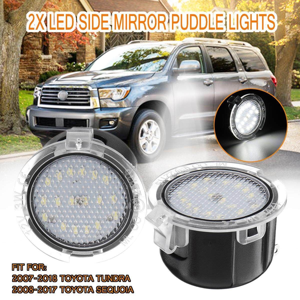 2PCS 18LED White Side View Under Mirror Puddle Light For Toyota Tundra Sequoia