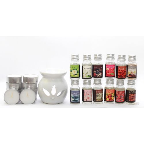 Oil Burner And 12 Fragrance Oils + 25 Candles