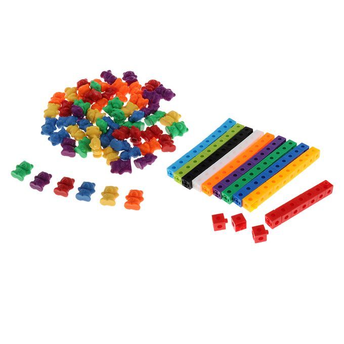 Mathlink Cubes 10Color  26cm Bear Sort 6Color Plastic Counters