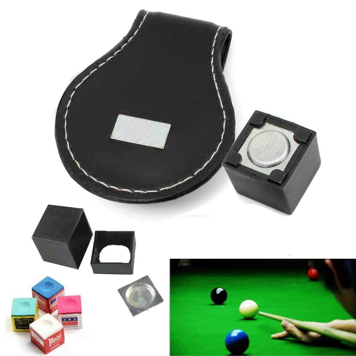 1PC Black Magntic Pool Chalk Holder With Belt Clip Billiard Snooker Table
