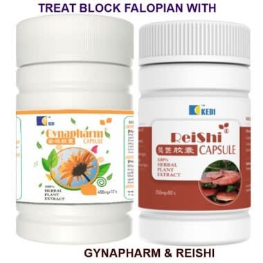 Gynapharm 50 capsule & Reish 90 capsule - Female Herbal Cure For Blocked Fallopian Tube