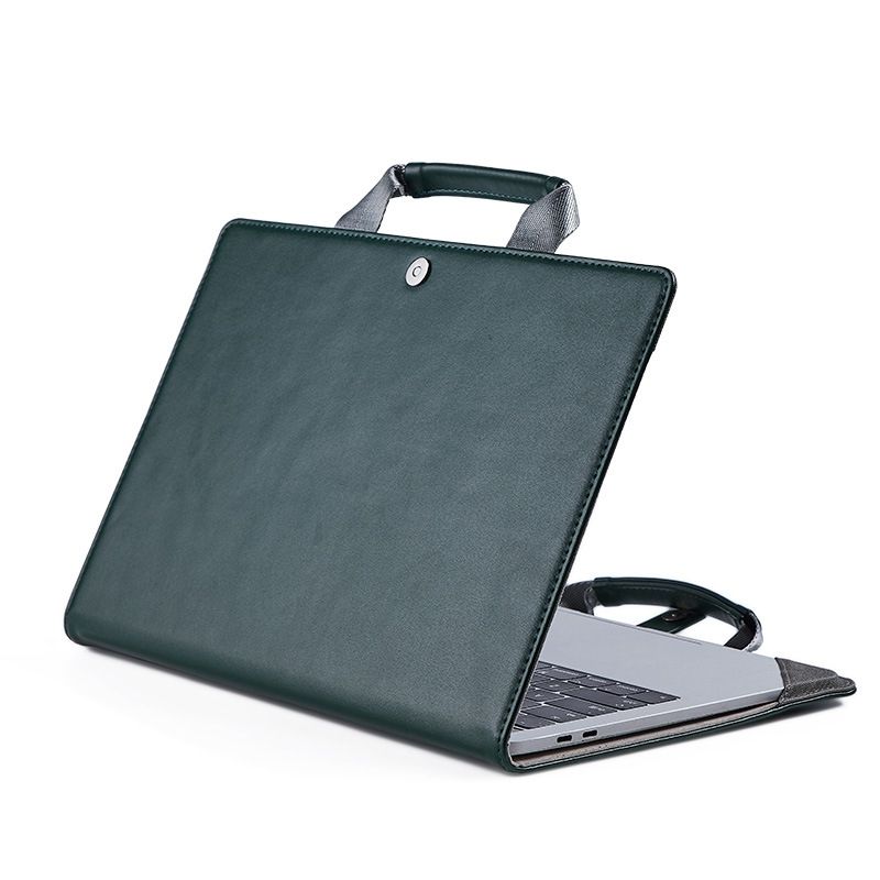 Book Style Laptop Protective Case Handbag For Book 14 Inch(Ink Green)