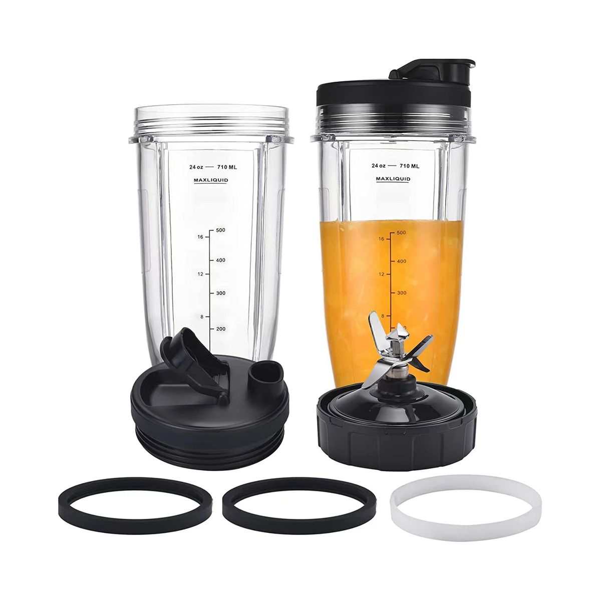 Repment 24Oz for Blender Cup 24Oz Cups with 7 Fins Repment Extractor  Parts for Ninja Auto IQ