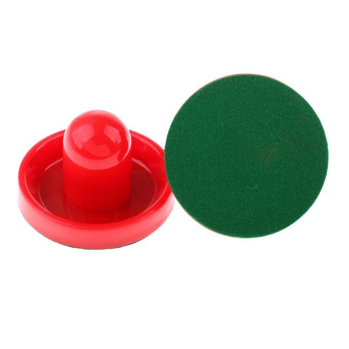 2 Pieces Air Hockey Felt Pushers Goalie Handles Paddles Medium Red
