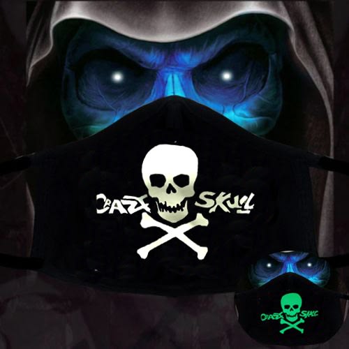 Dustproof Pm 2.5 Luminous Face Mask With Horror Skull Face - Wide Open Teeth Style