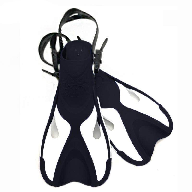 Adult Swimming Fins Snorkeling Foot Flipper Floating Training Fins Swimming Paddles Water Sports Adult Black And White S / M