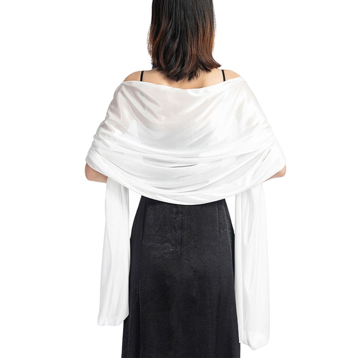 Bridesmaid Wrap Solid Color Smooth Ladies Pure Color-White