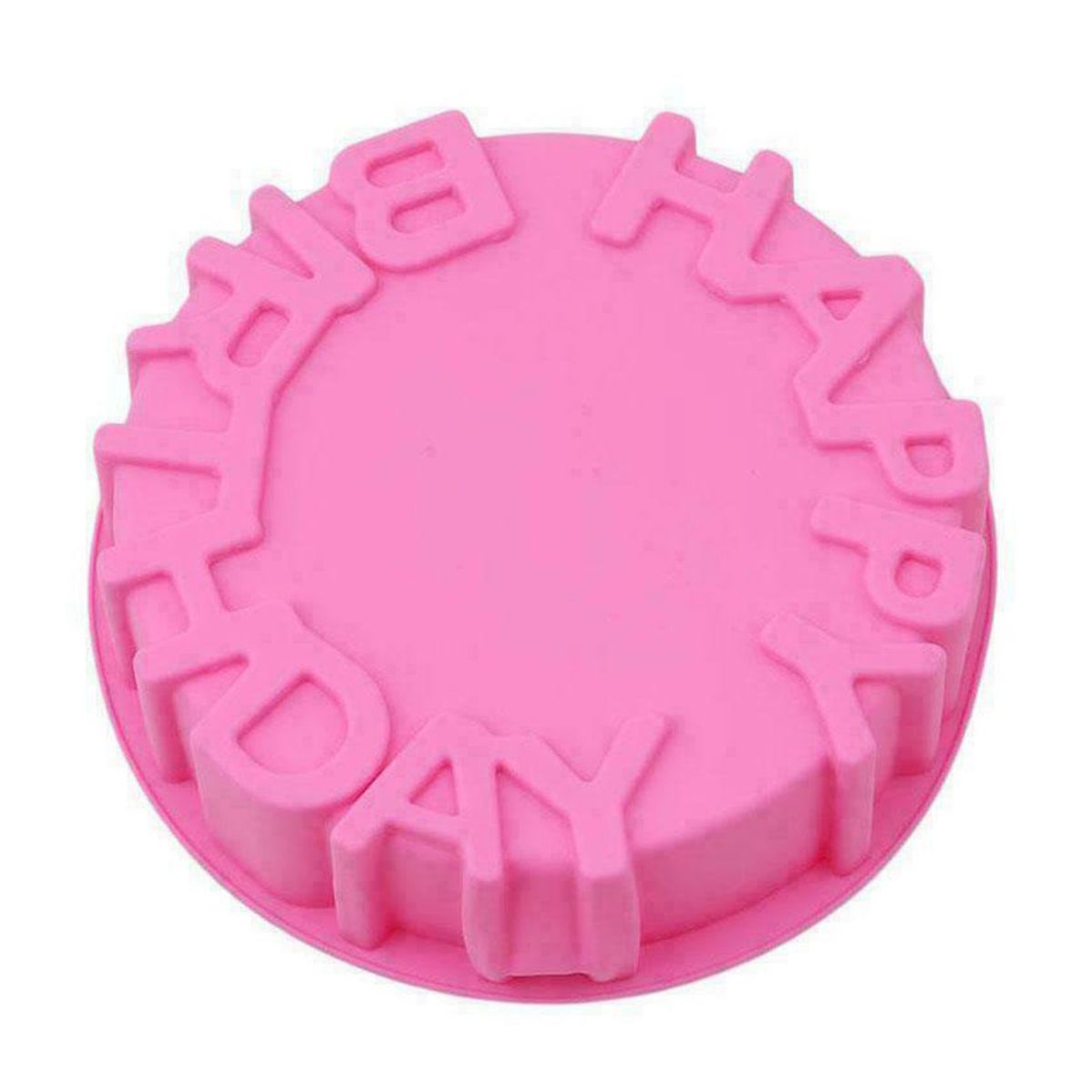 Happy Birthday DIY Cake Mold Simple Operate Silicone-Pink