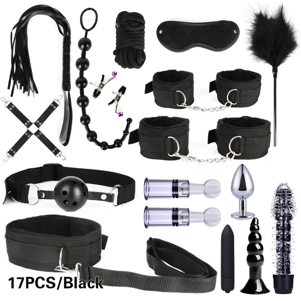 Sex Bondage 17pcs Pack BDSM Restraints Adult Sex Anal Toys