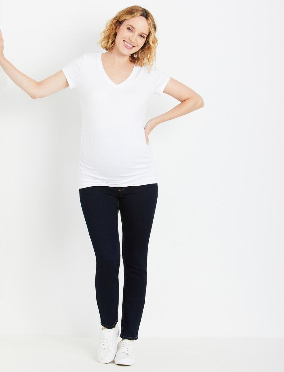 Secret Fit Belly Super Stretch Skinny Maternity Jeans- Dark Wash