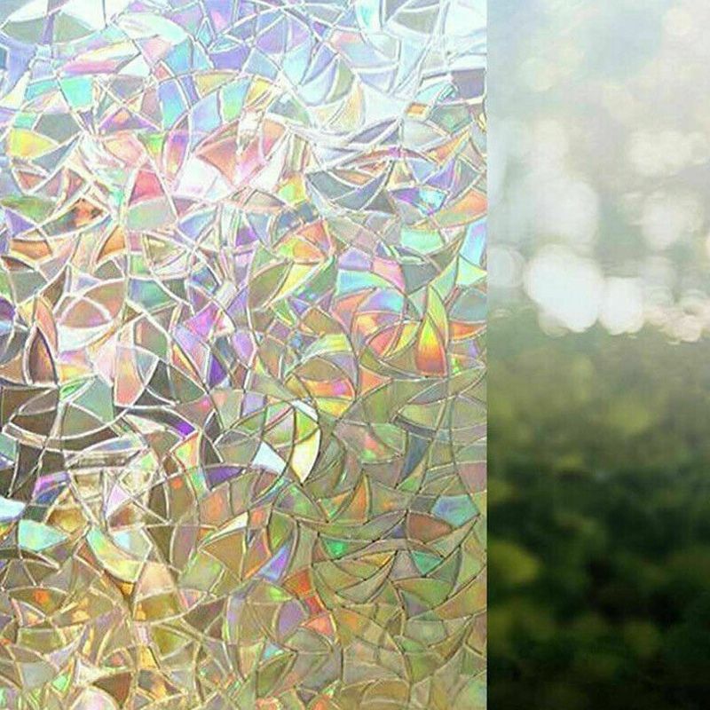 3D Window Film Rainbow Reflective Decorative Privacy Static