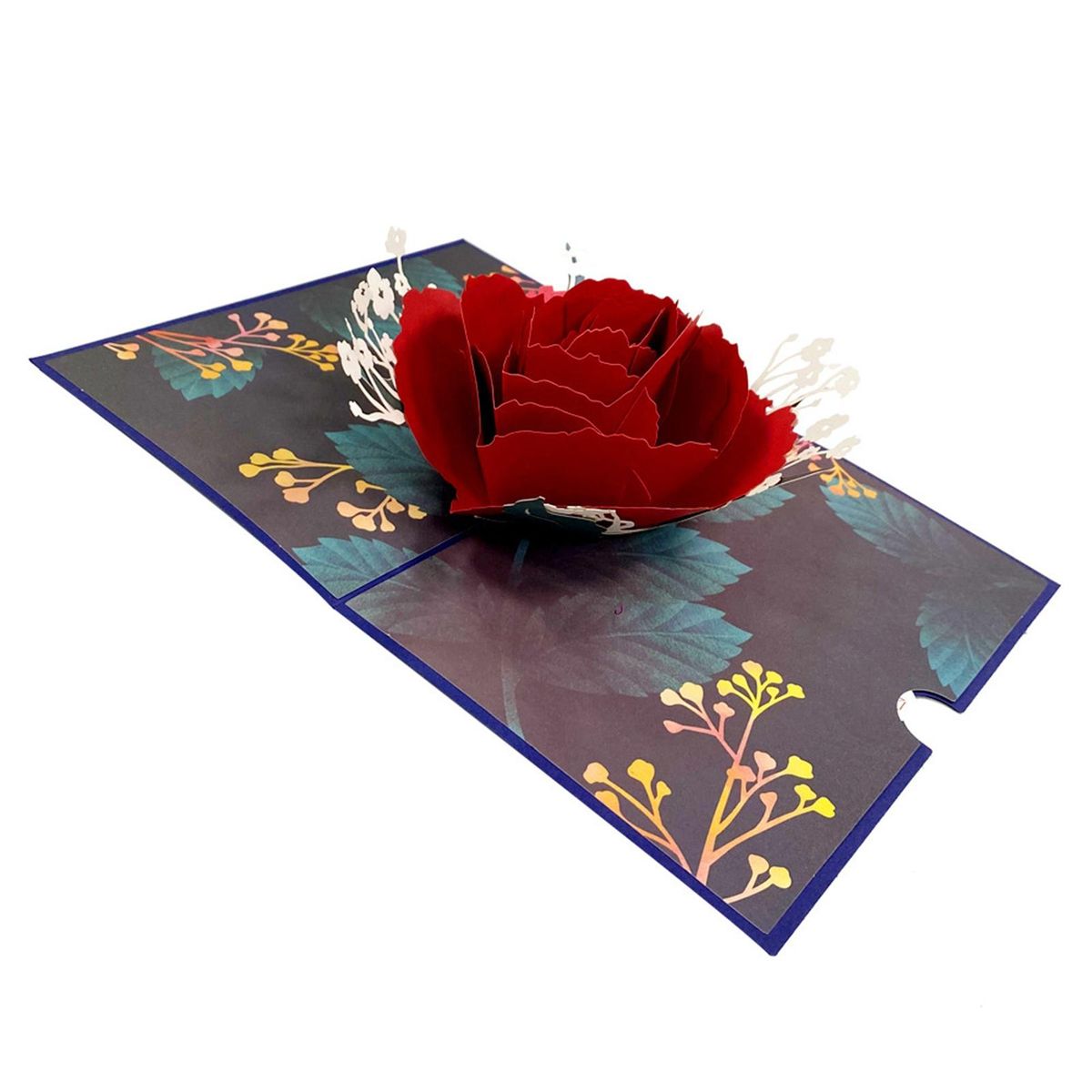 1 Set Holiday Card 3D Rose Happy Mothers Day Card Red