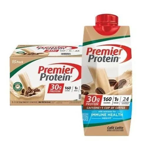 Premier Protein High Protein Shake Cafe Latte - Pack Of 15 - 30g