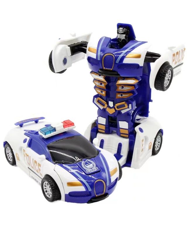 Car Inertial Transformer Robots Toy - Blue And White Door