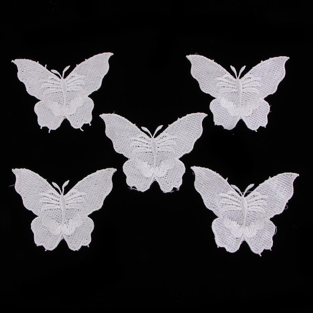5Pcs Embroidered Applique Butterfly Patch Sewing