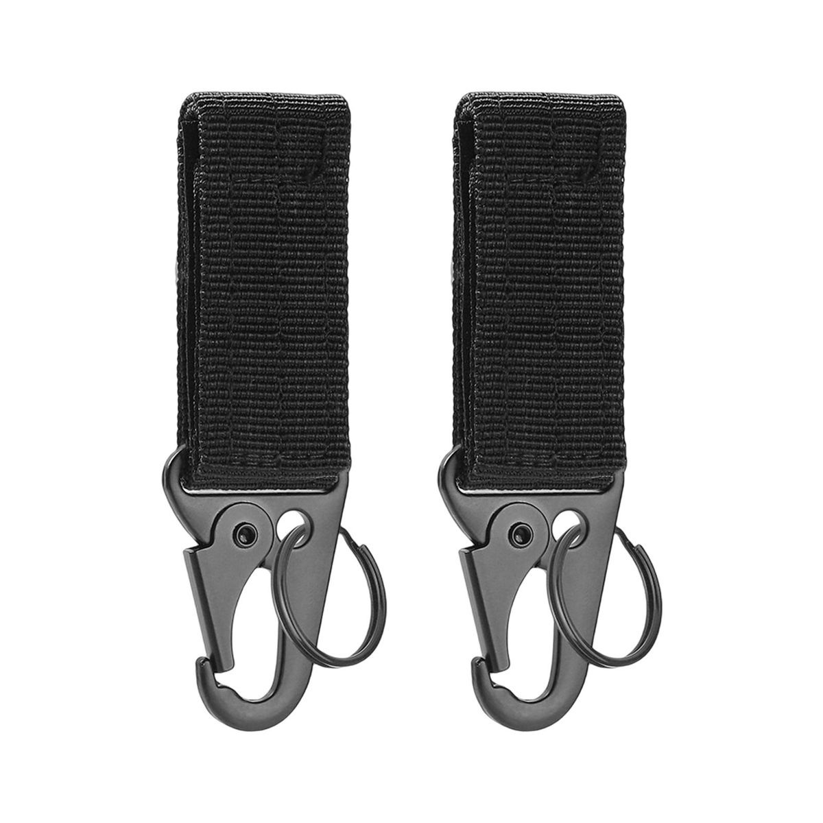 2Pcs Belt Buckles Mountaineering Buckle Hanging Ring Bag Hooks Black