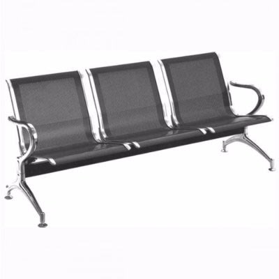 Office Reception Waiting Chair - 3-seater - Black