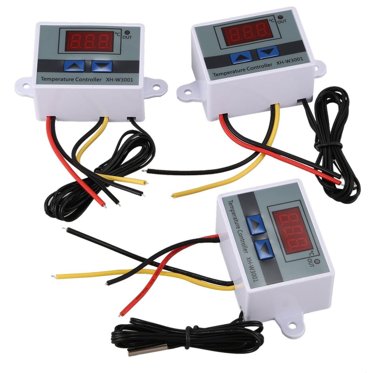 3Pcs 220V 10A Digital LED Temperature Controller Thermostat Control Switch Probe