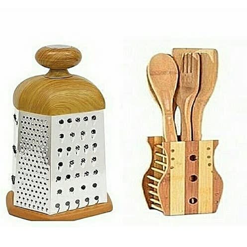 Grater And Wooden Spoon Set