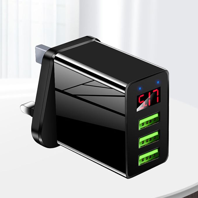 5V 3A Charger Head Digital Display High Compatibility-Black