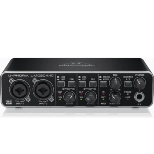USB Audio/Midi Interface With Midas - Umc204hd - Audiophile 2&times;4 - 24-bit/192 Khz