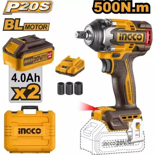 20v Brushless Impact Wrench 500nm Cordless 1/2inch Battery Impact Wrench - 2200rpm