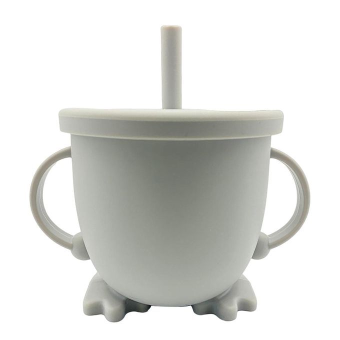 Cartoon Baby Sippy Cups Baby Learning Stuff Sprill Proof Light Gray