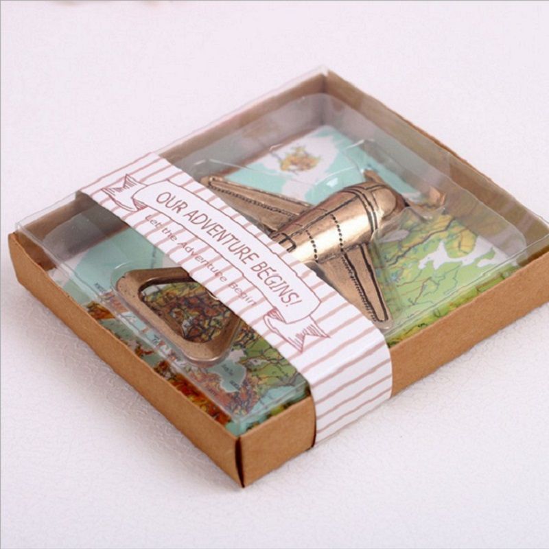 Our Adventure Begin Antique Airplane Bottle Opener Wedding
