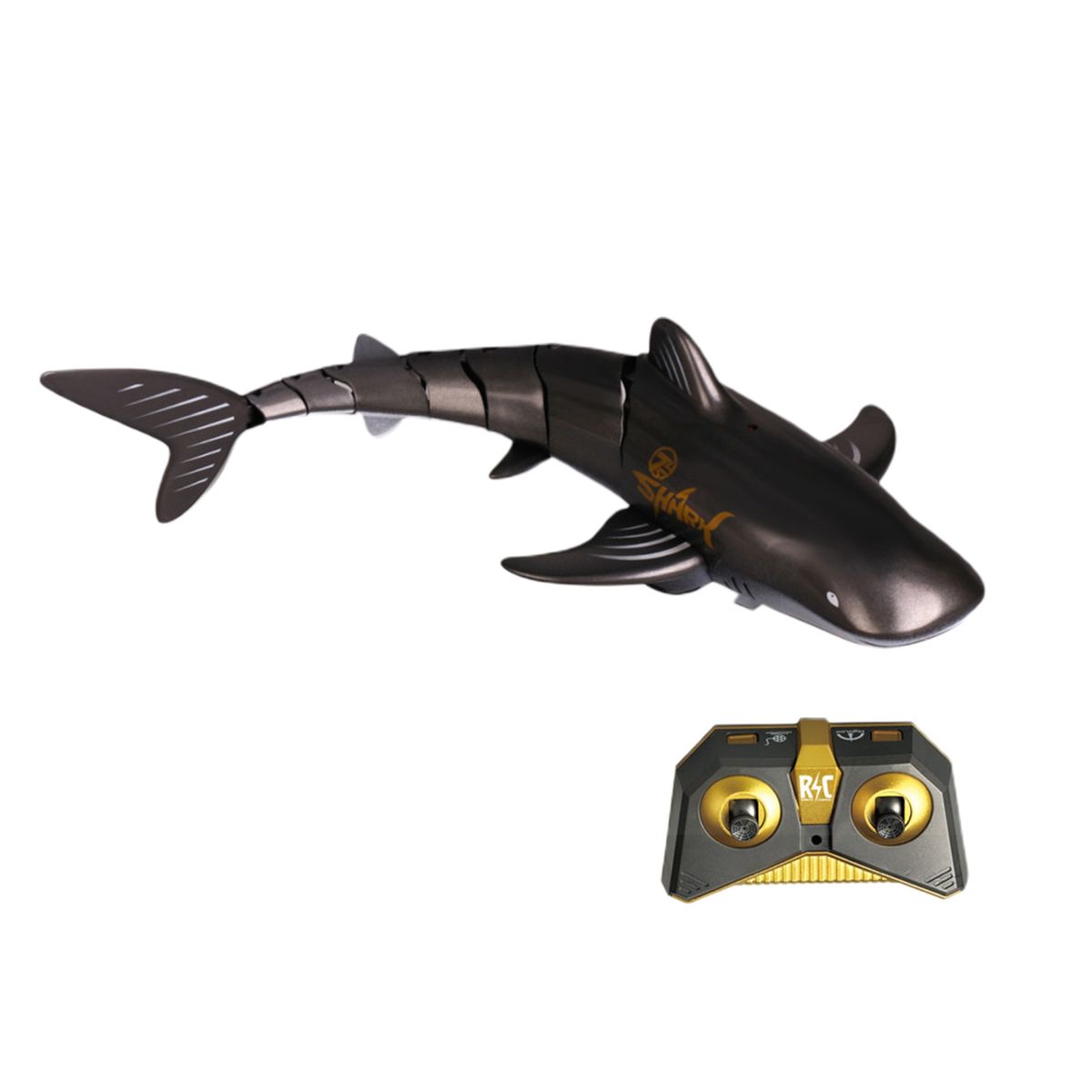 1 Set RC Shark Toy Remote Control Toy Simulation Shark Boat Black