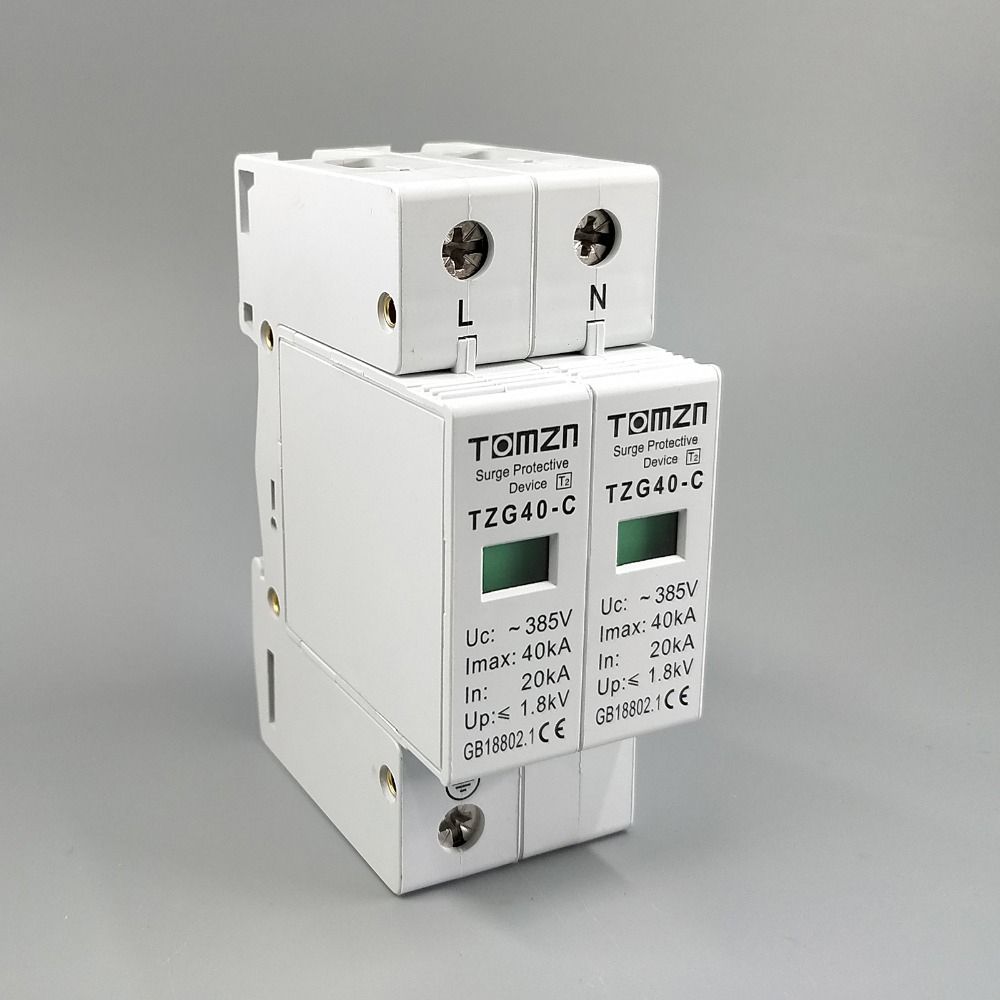 AC SPD 1P+N 20KA~40KA ~385V House Surge Protector