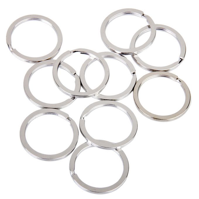 100pcs Silvery Metal Flat Split Loop For Key Ring Keychain DIY