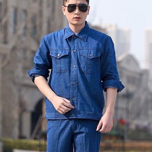 Denim Suit, Work Protective Clothing, Dirt Resistant And Wear-resistant