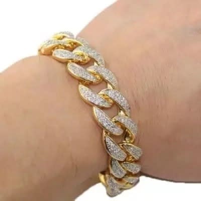 Gold Plated Iced Out Miami Cuban Bracelet