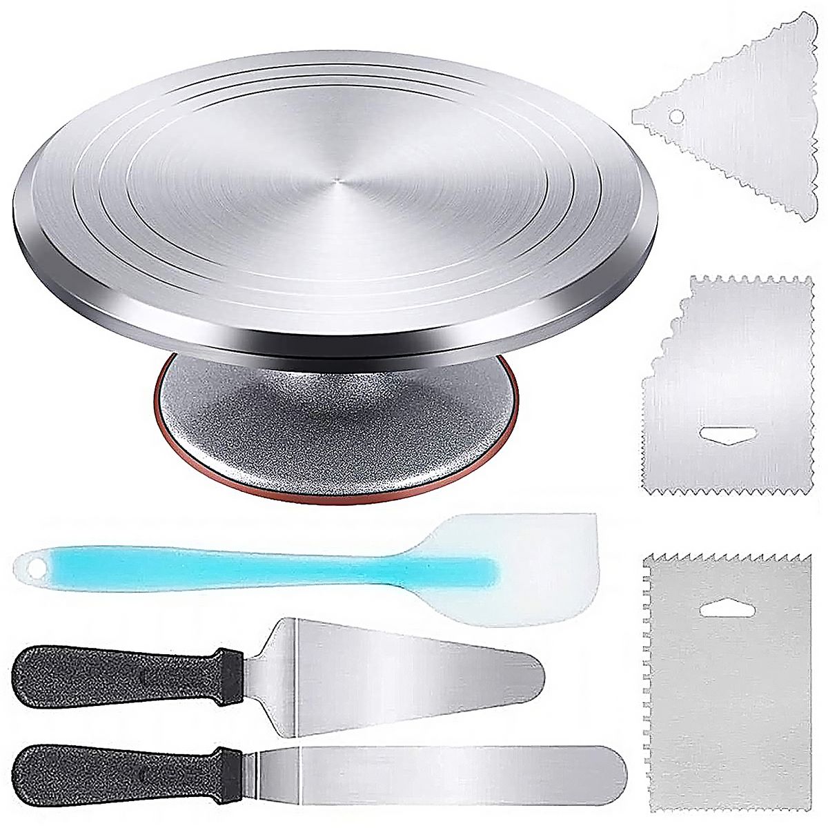 7PCS Rotating Cake Decoration Modeling Tool  12''Aluminium