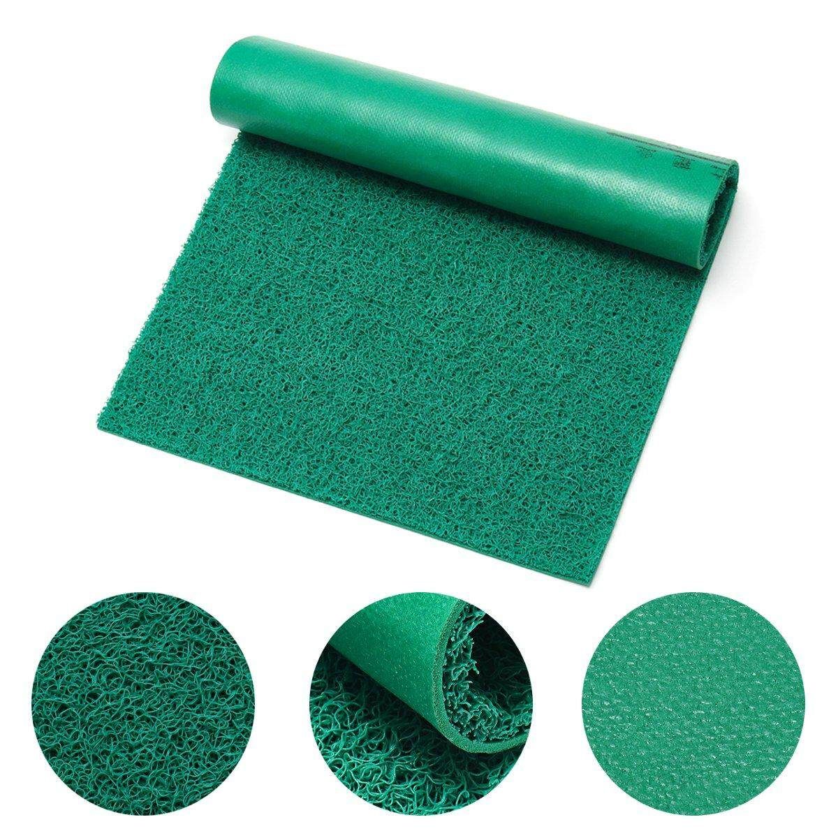 2 Pcs Set Heavy Duty Door Mats Non Slip Rubber Floor Rugs Kitchen Carpet 40x60cm Green