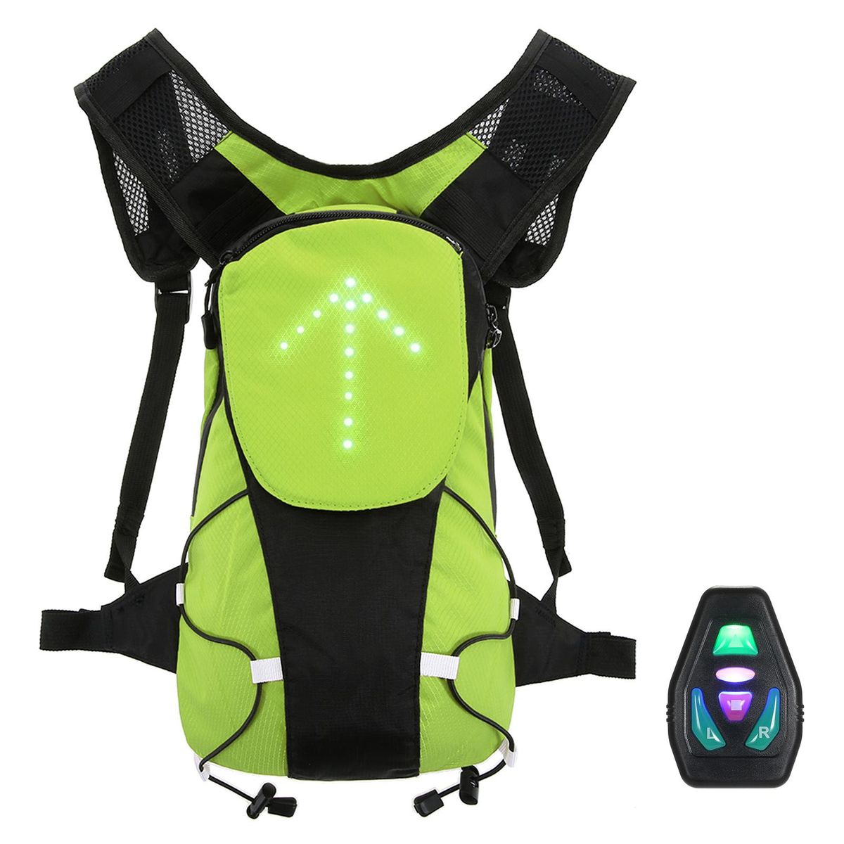 5L Lightweight USB Rechargeable Reflective Backpack with LED Signal Light Outdoor Sport Safety Bag Gear for Cycling Running Walking Jogging