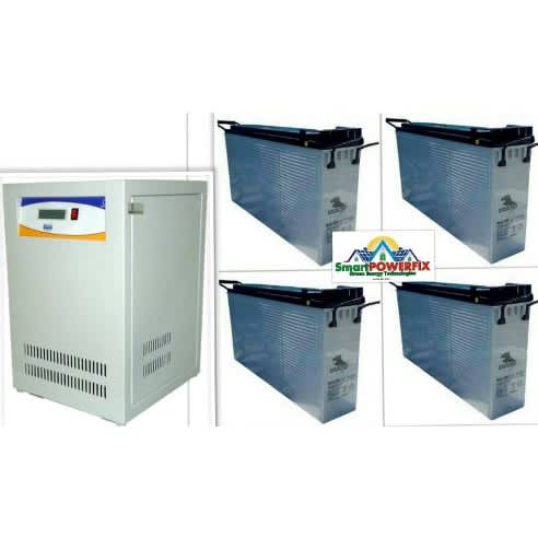 3.5kva Inverter With 4 American Standard Super Rugged Slim Batteries
