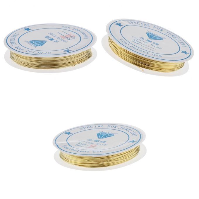 3 Roll Handmade Copper Wire Findings DIY Jewelry Bracelets Making