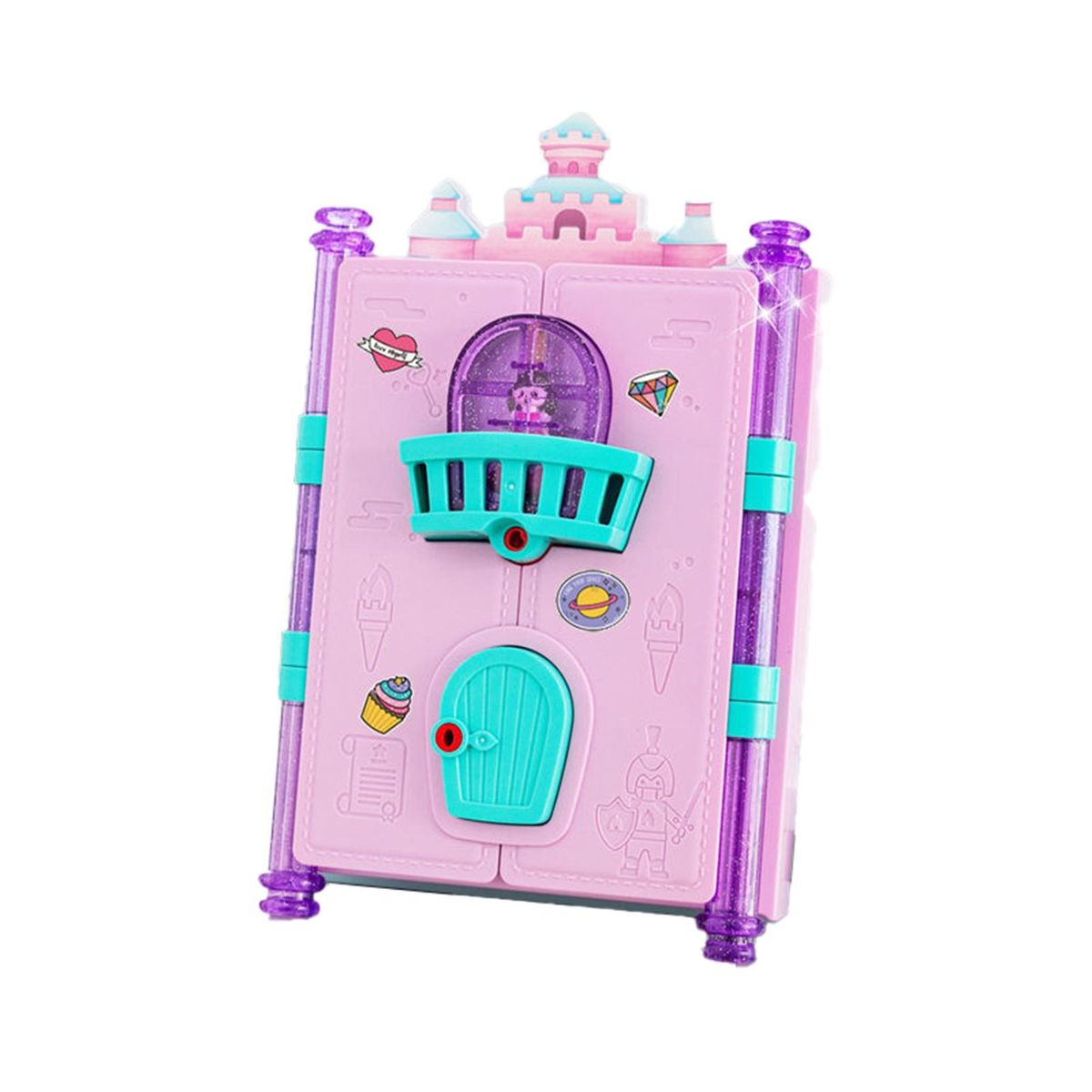 Girls Diary Toy Notebook Keys Pencil Ruler Book Toy Pink