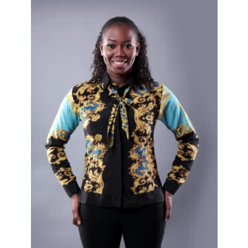 Vintage Hidden Button Tie Shirt