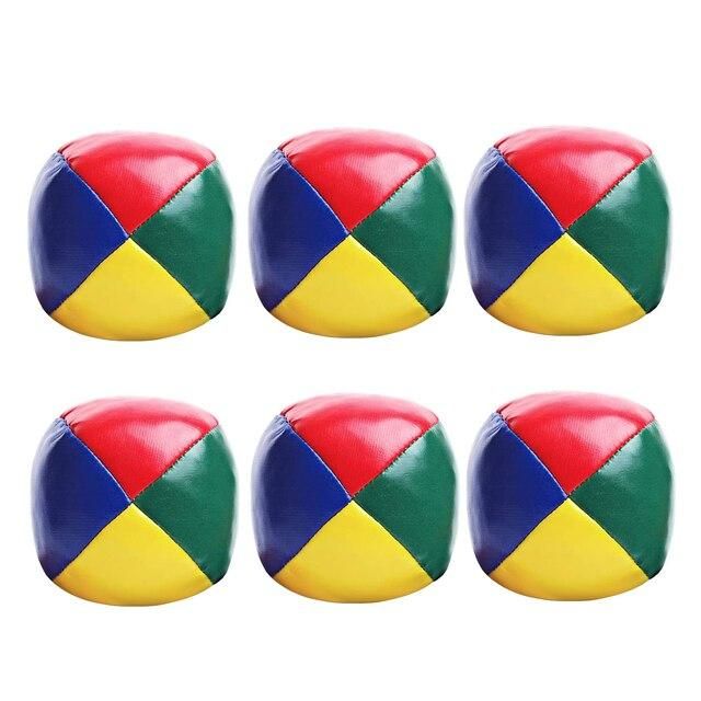 6PCS Net Set Suit Professional Juggling Ball Acrobatics Toss Ball Educational Toy Children Fun Sports Pu Soft Juggling Ball Toys