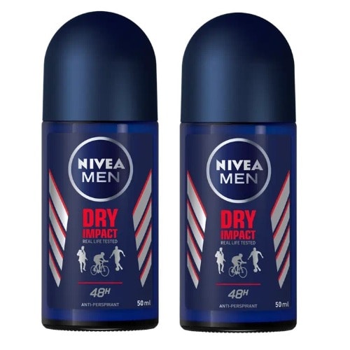 Dry Impact Anti-perspirant Roll-on For Men - 50ml X 2 Pieces