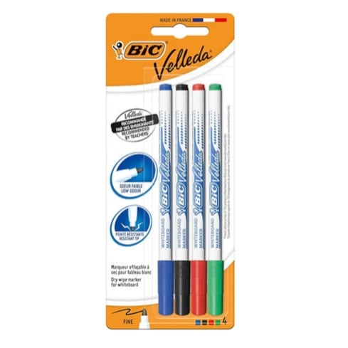 Velleda 1721 Dry-wipe Whiteboard Markers - 4-pack - Assorted Colours