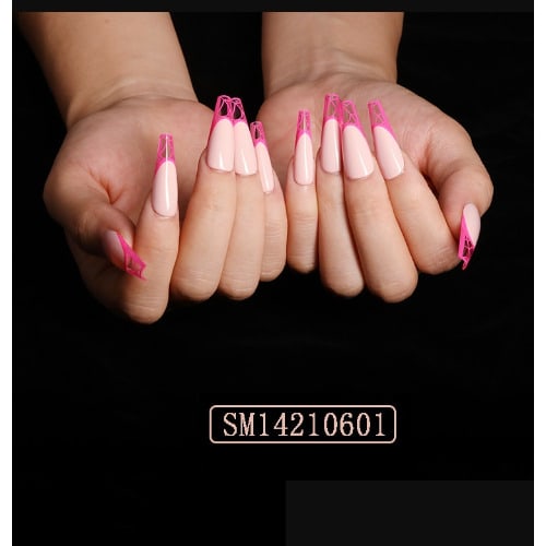 Ballet Coffin Full Cover Long Press On Nail - Sm14210601  - 24 Pieces