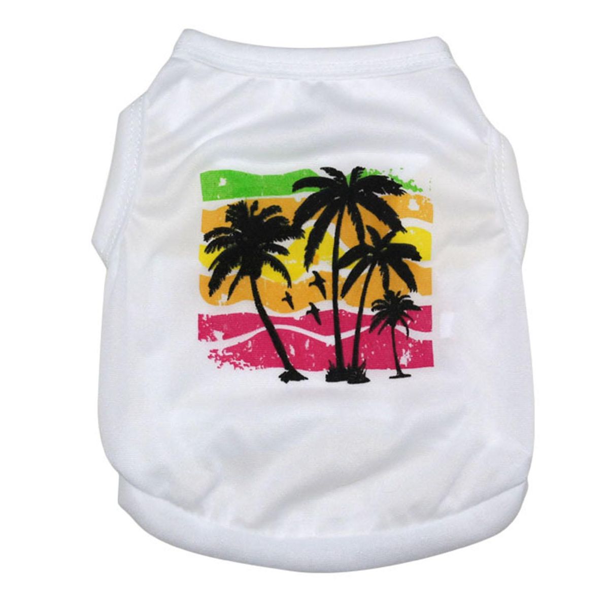 Pet Shirt Printed Breathable Cotton Fashion Puppy Vest-White